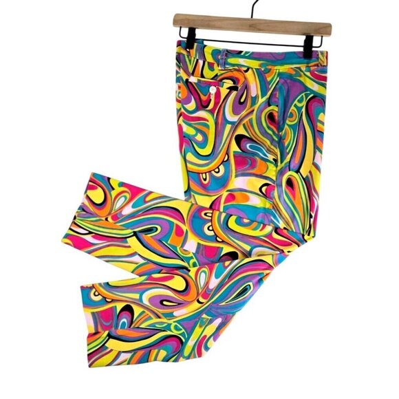 Cropped Pants Mod Multi Color Spring Capri Sz 14T Metrostyle Stretch Cotton - Picture 1 of 16